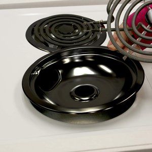 New 4 Piece Range Kleen B Style Heavy Duty Black Drip Bowls Electric Stove